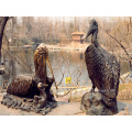 extérieur jardin décoration métal artisanat bronze pelican statue